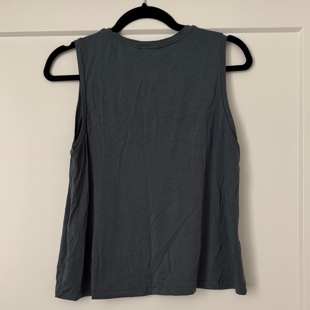 Eileen Fisher Charcoal Sleeveless Muscle Tee - Picture 4 of 6